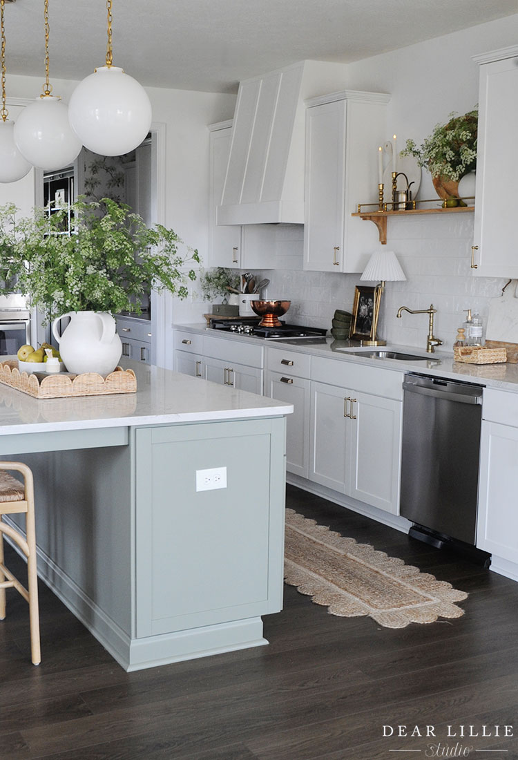 Green and White Kitchen