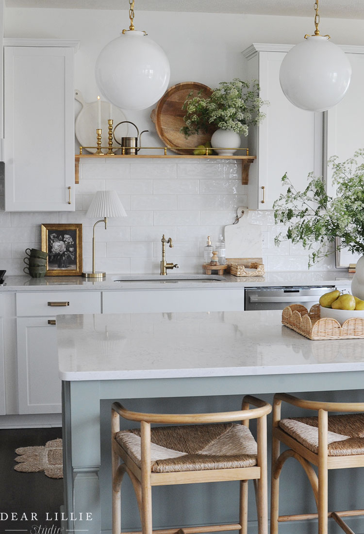 Green and White Kitchen