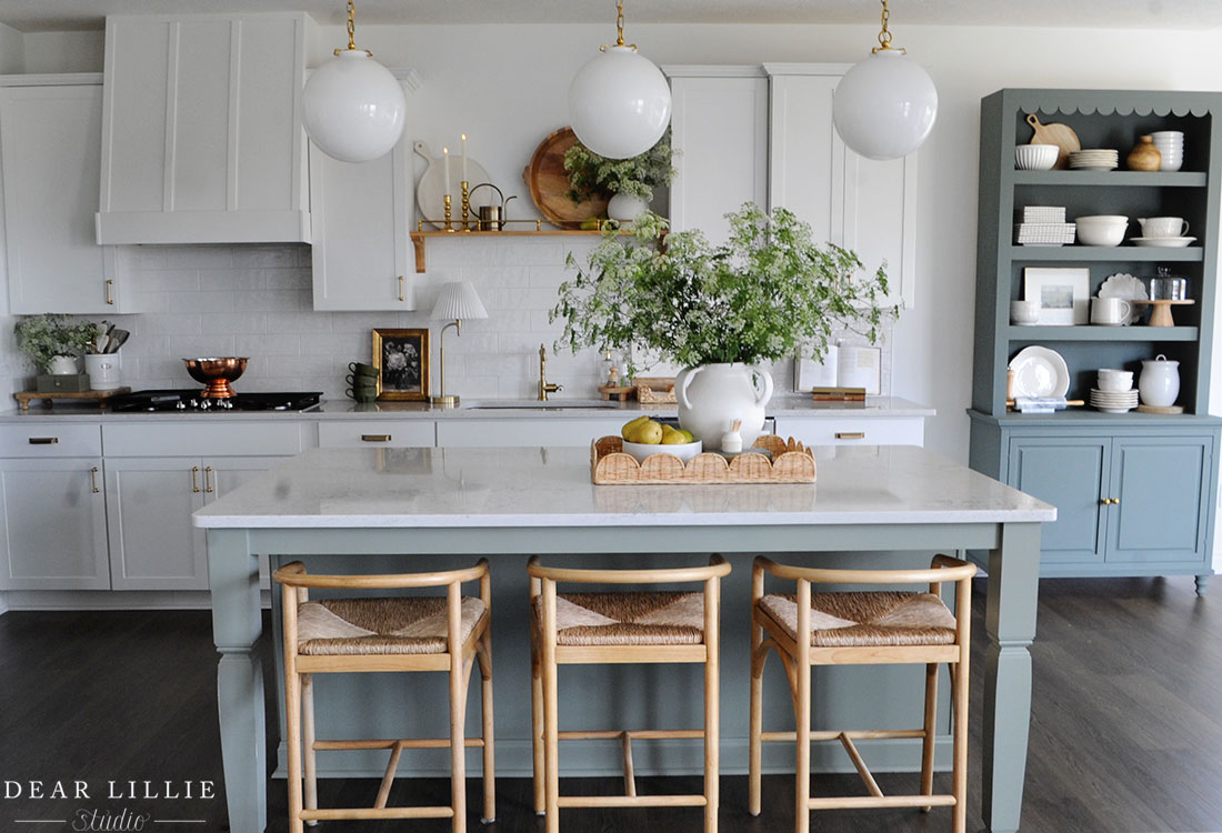 Green and White Kitchen