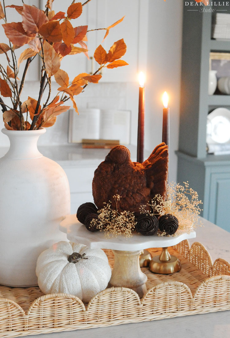 Turkey Shaped Cake for Thanksgiving