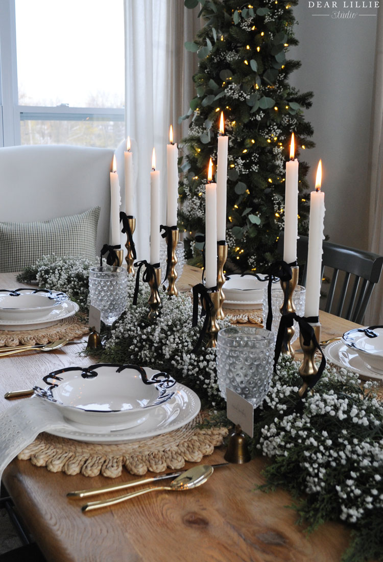 Black Bow Christmas Table