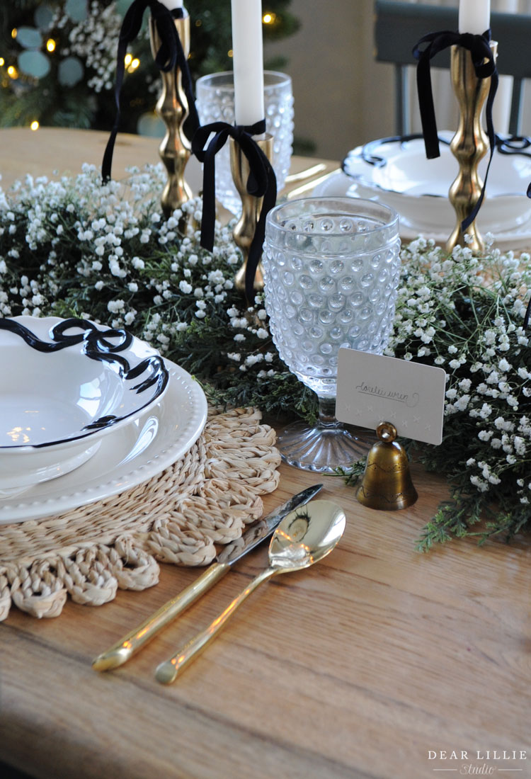 Black Bow Christmas Table