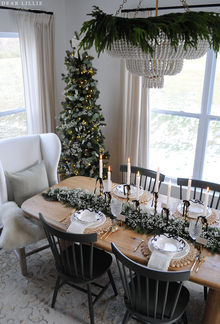 Black Bow Christmas Table