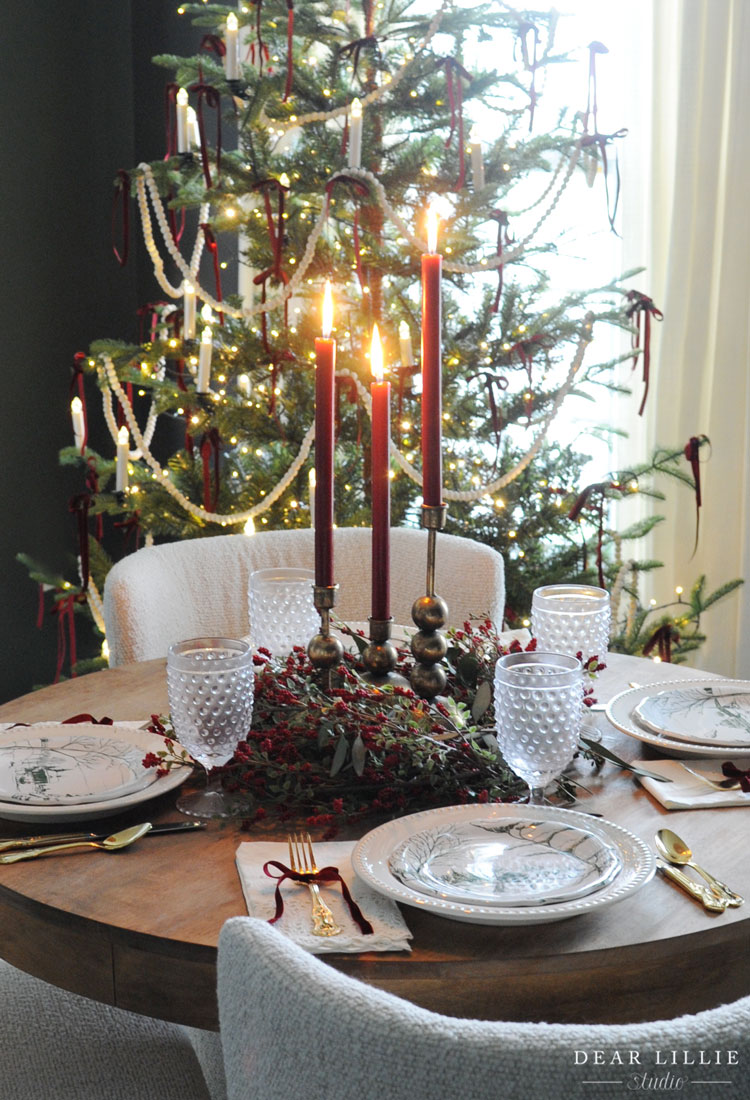 Cozy Red Christmas Table