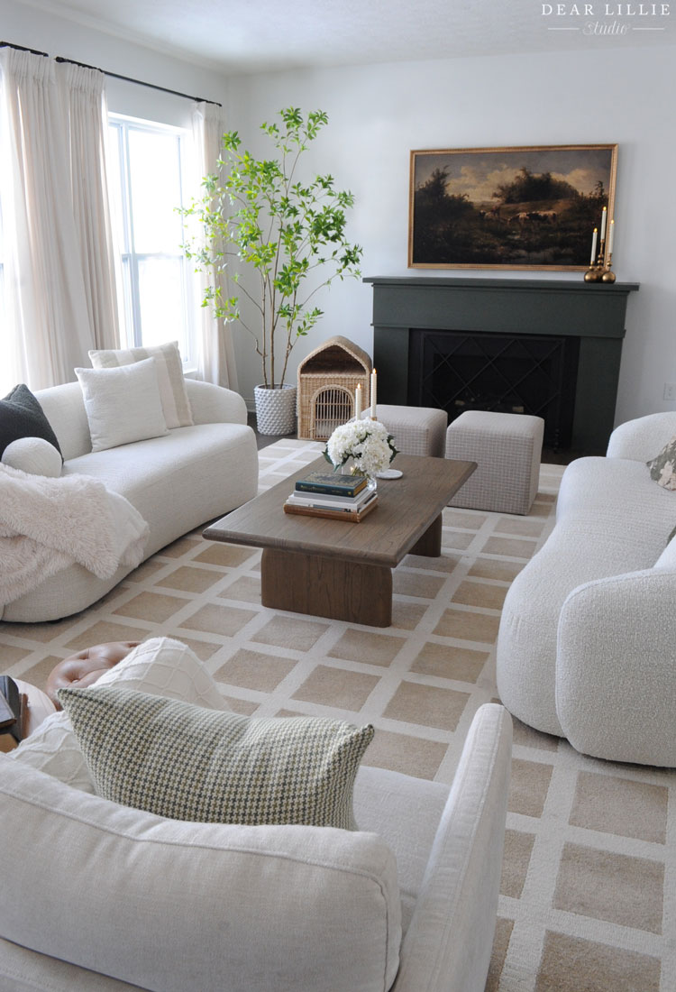 Neutral Living Room with Green