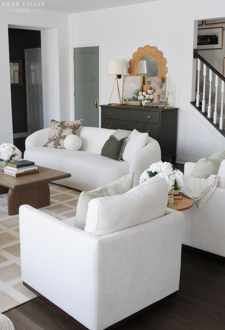 Neutral Living Room with Green