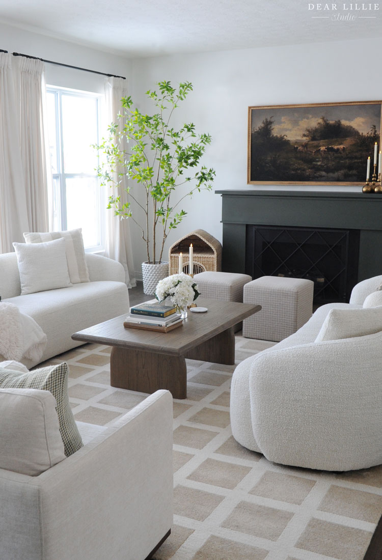 Neutral Living Room with Green