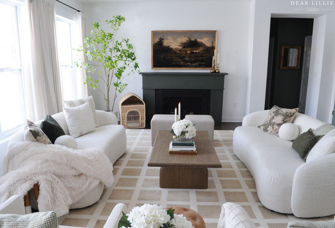 Neutral Living Room with Green