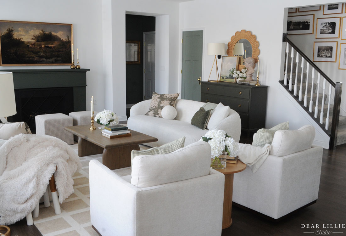 Neutral Living Room with Green