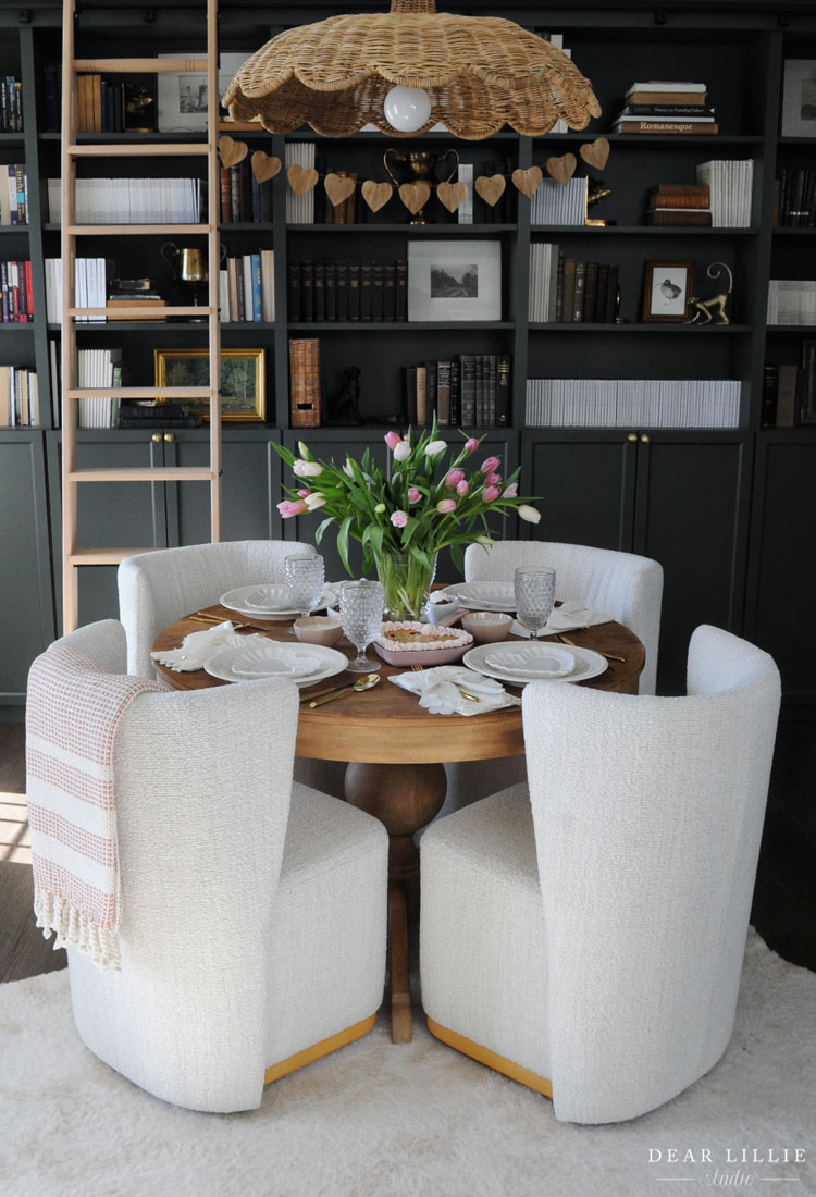 Pink and White Valentine's Table Setting