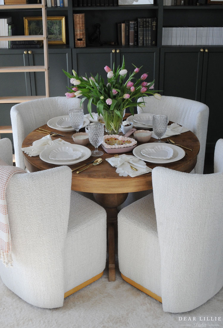 Pink and White Valentine's Table Setting