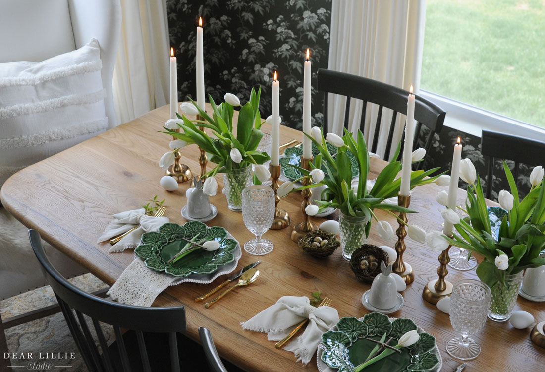 Green Easter Table Setting
