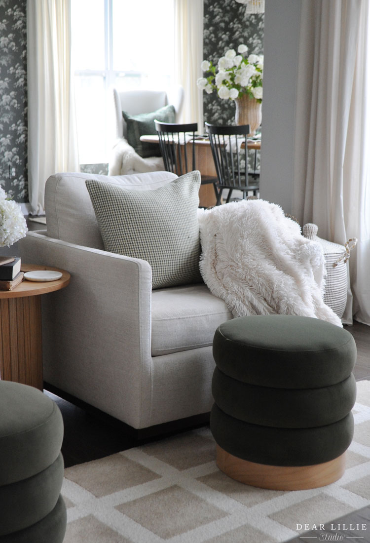 Green Pouf Ottomans