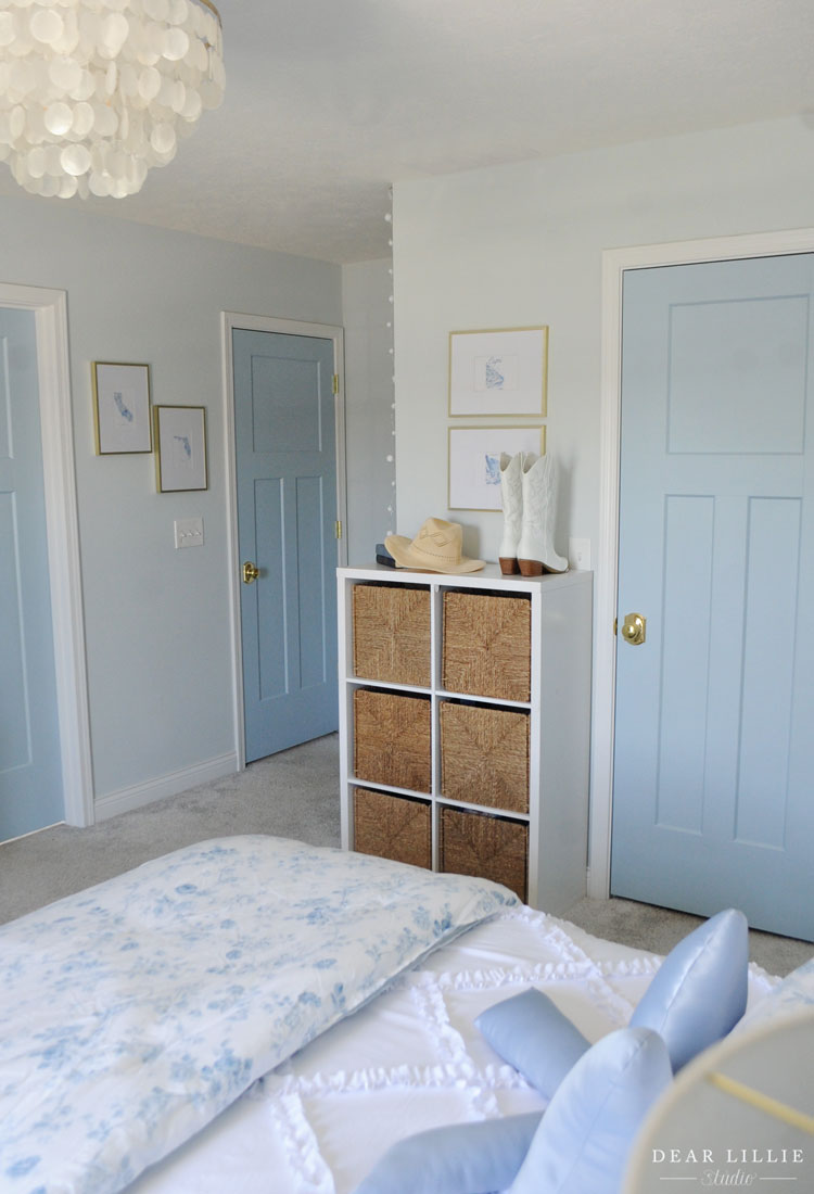 Ruffles and Blue Floral Bedding