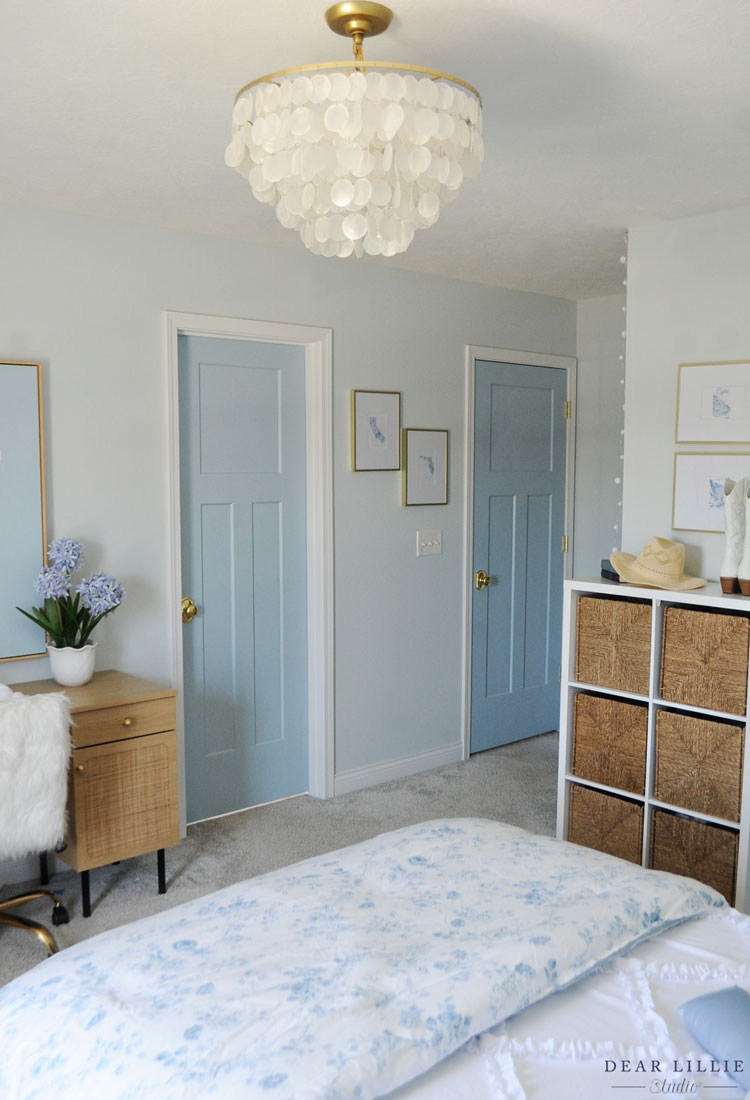 Ruffles and Blue Floral Bedding