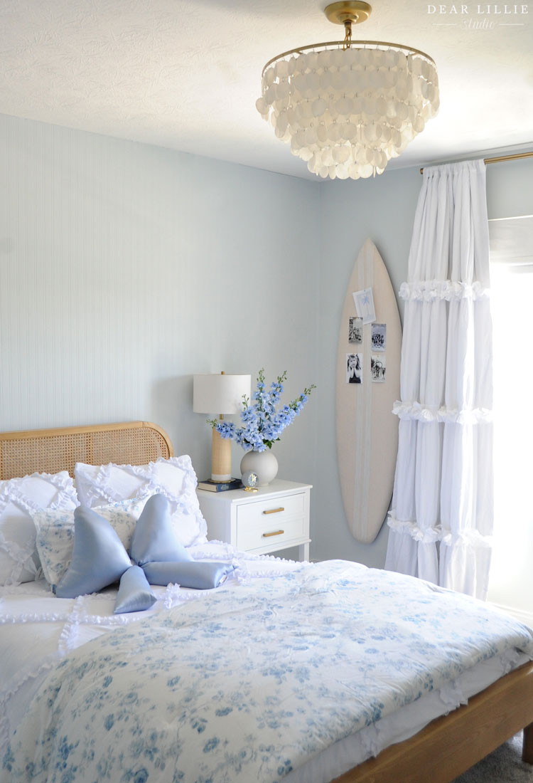 Ruffles and Blue Floral Bedding