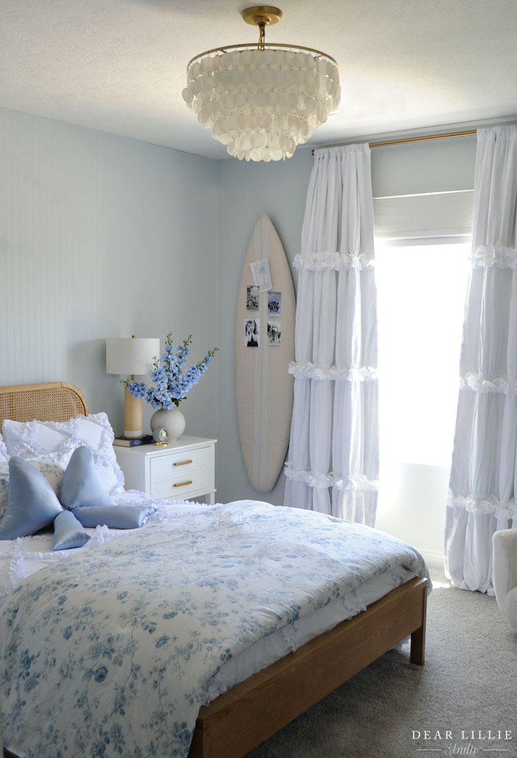 Ruffles and Blue Floral Bedding