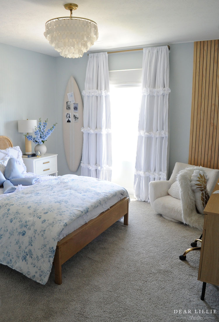 Ruffles and Blue Floral Bedding
