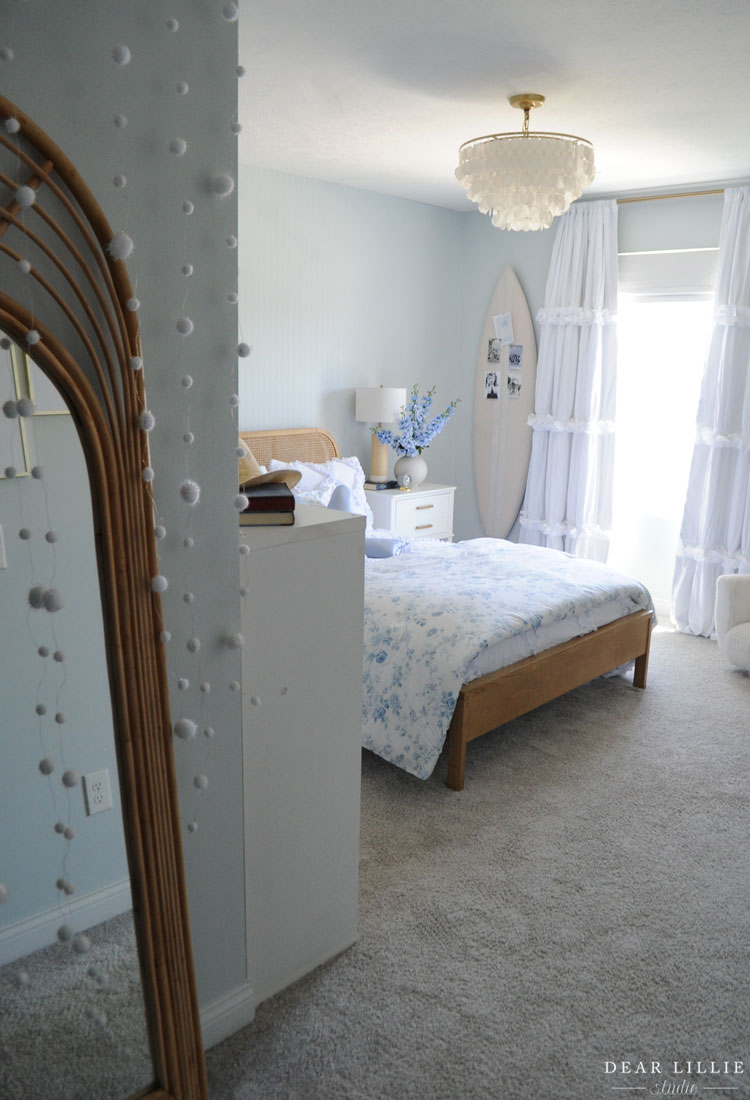 Ruffles and Blue Floral Bedding