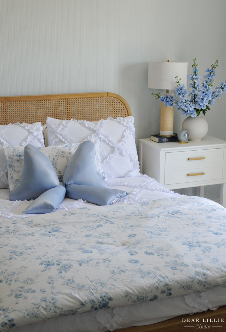Ruffles and Blue Floral Bedding