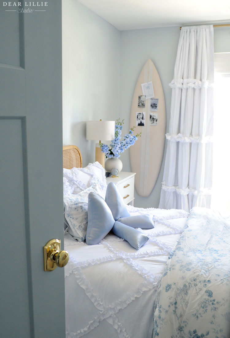 Ruffles and Blue Floral Bedding