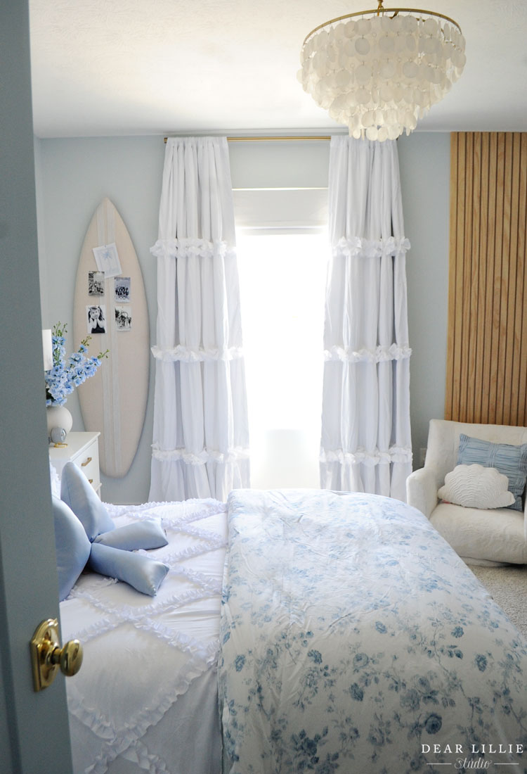 Ruffles and Blue Floral Bedding