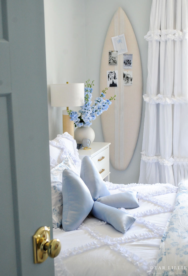 Ruffles and Blue Floral Bedding