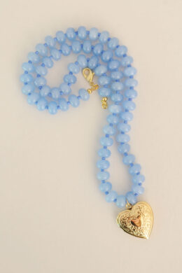 The Candy Necklace With Locket in Light Blue