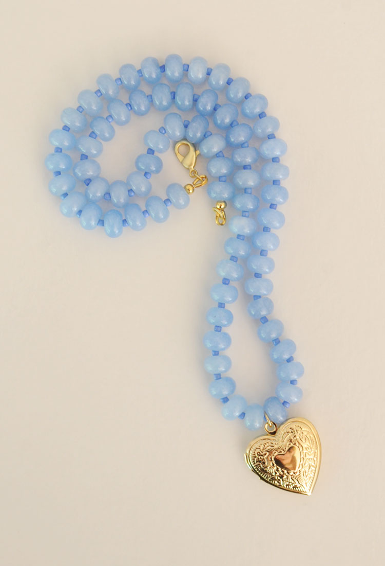 The Candy Necklace With Locket in Light Blue