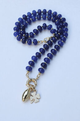Game Day Sailor Clasp Necklace - Deep Blue Football (Notre Dame Fighting Irish)