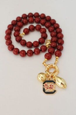 Game Day Sailor Clasp Necklace – USC Gamecocks with Football and Basketball Charms
