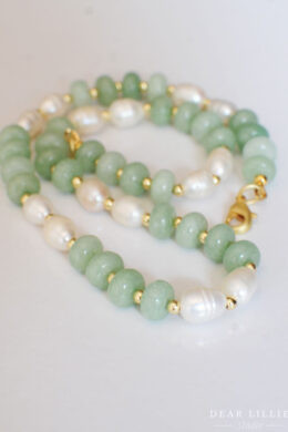 The Margaret Pearl Necklace in Pale Green