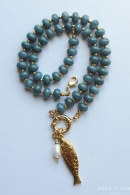 The Sailor Clasp Necklace in Spruce Blue Jade