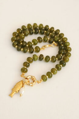 The Sailor Clasp Necklace in Olive