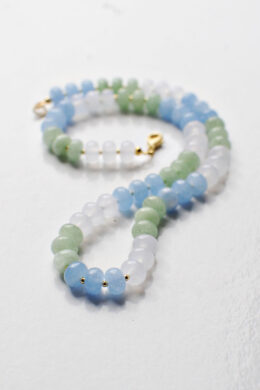 The Candy Necklace in Blue, Green and White