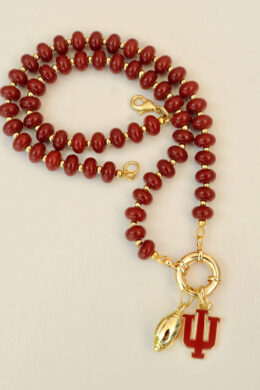 Game Day Sailor Clasp Necklace – Indiana Hoosiers with Football Charm