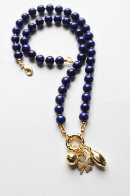 Game Day Sailor Clasp Necklace – Notre Dame Fighting Irish with Shamrock, Football and Basketball Charms